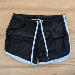 New Commando Corp. Woof Clothing Mesh Shorts Black White Trim XL Deadstock